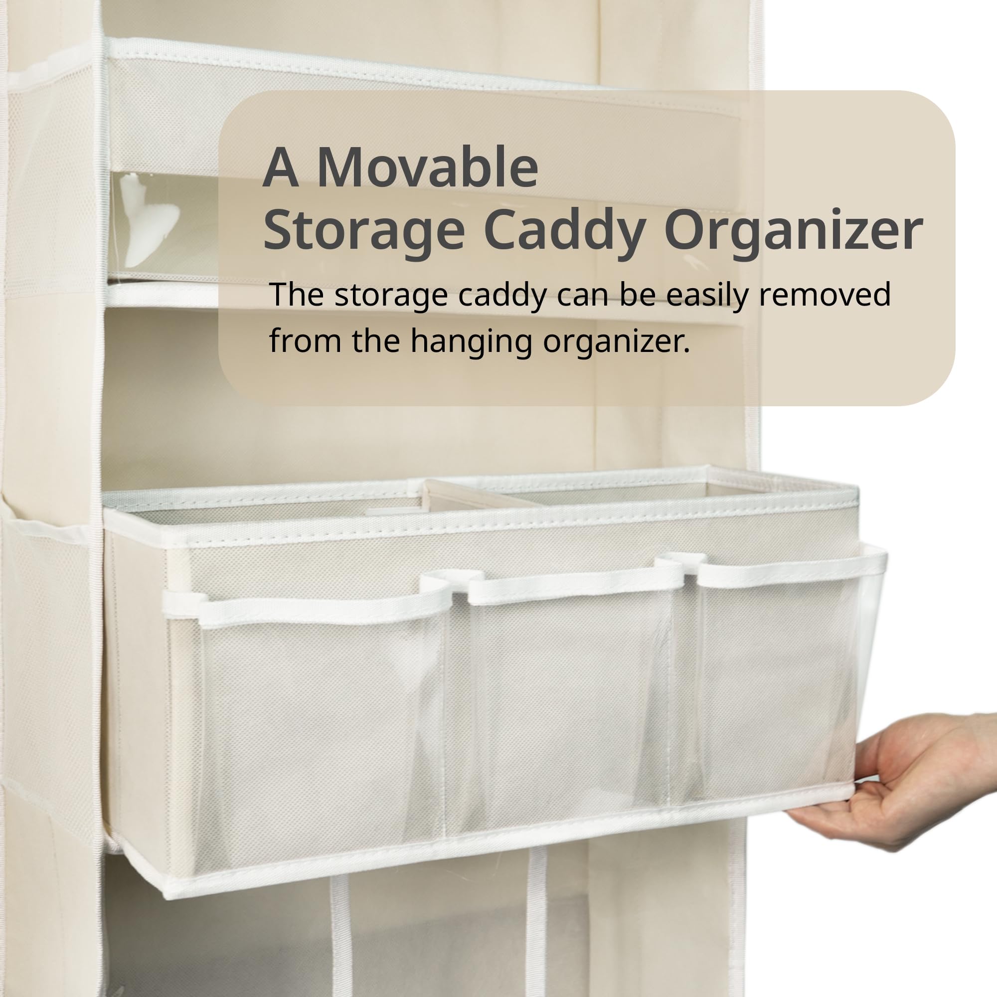 EZVERY door hanging storage organizer bins closeup highlights ample storage capacity.
