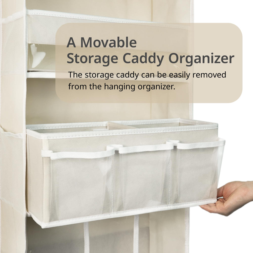 EZVERY door hanging storage organizer bins closeup highlights ample storage capacity.