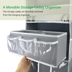 EZVERY movable diaper caddy close-up demonstrating bedside convenience for night-time care