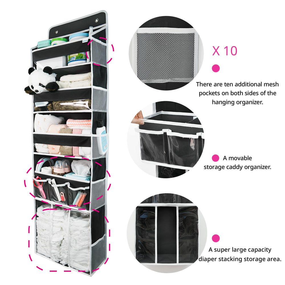 EZVERY ten side pockets keep small items organized within reach.