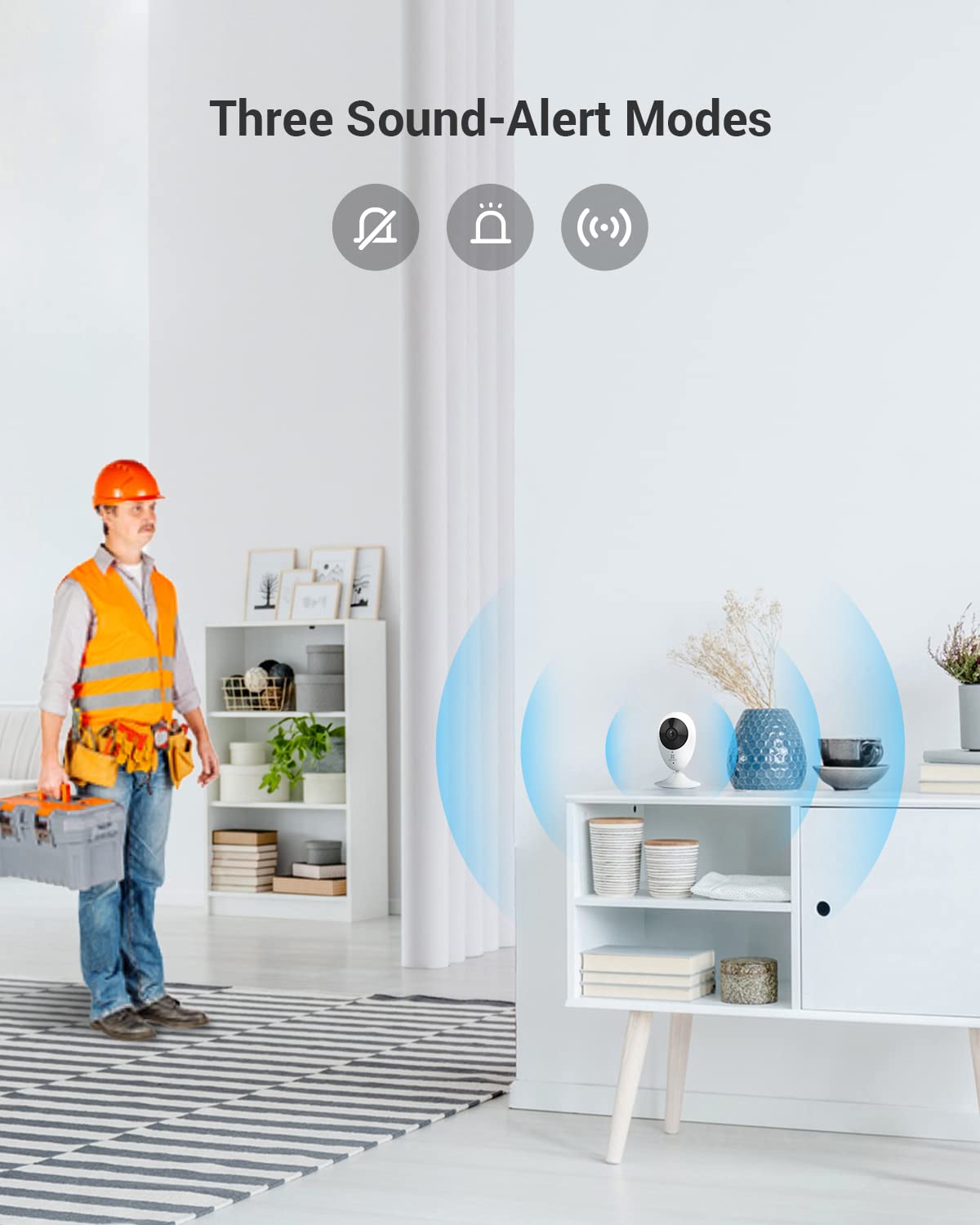 EZVIZ C2C 2-way talk enables quick in-home communication.