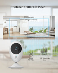 EZVIZ C2C night vision up to 33ft for clear in-dark monitoring.