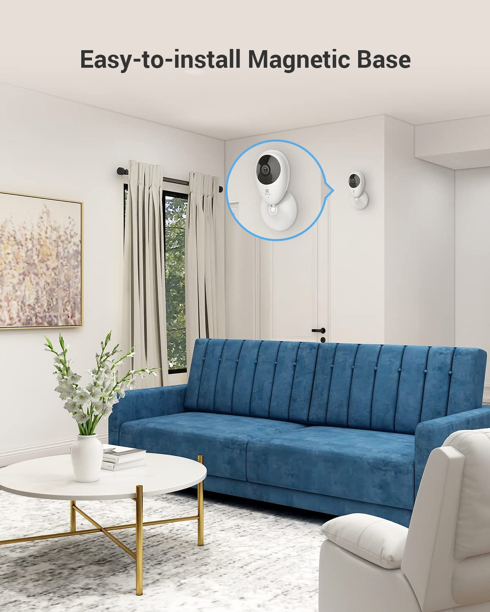 EZVIZ C2C wall mount plate enables simple, stable wall installation.