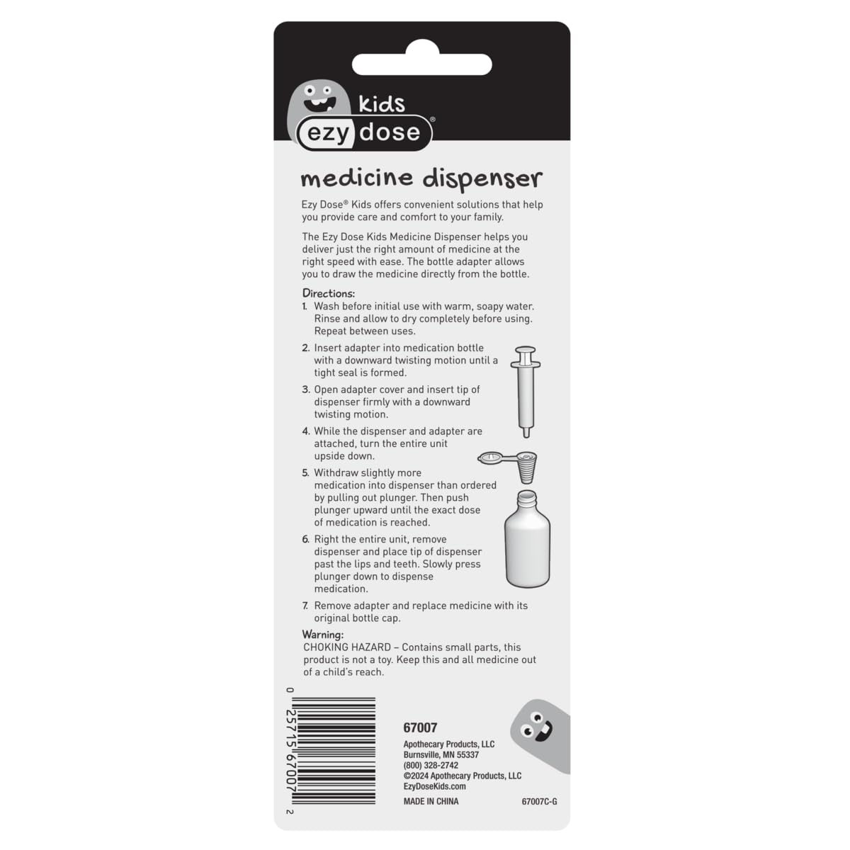 EZY DOSE clear material ensures visibility and safe dosing of liquids.