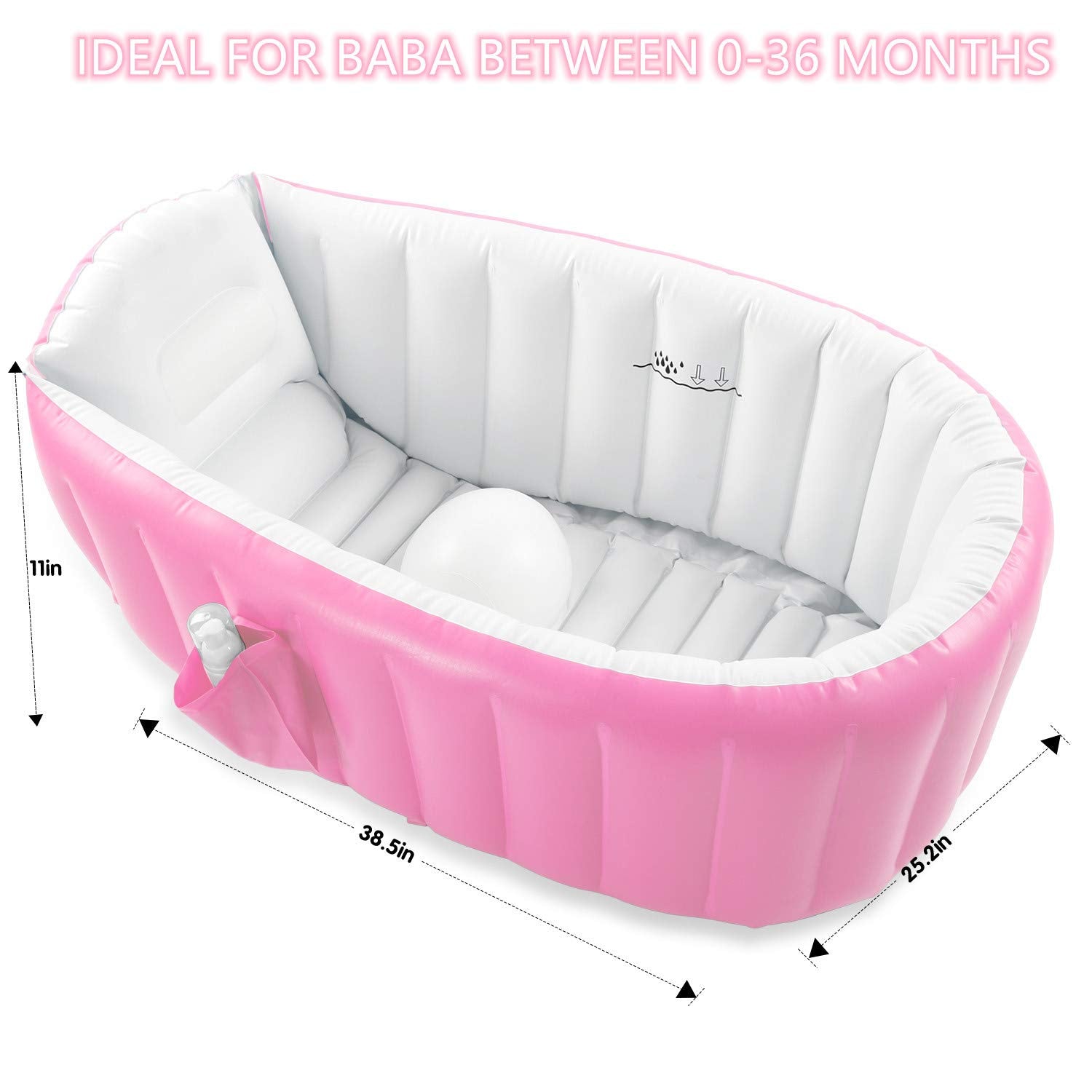 EZYCOK pink tub folded for compact storage and travel