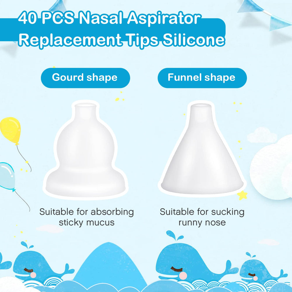 Fabbay gourd-shape nasal aspirator tip ideal for sticky mucus.