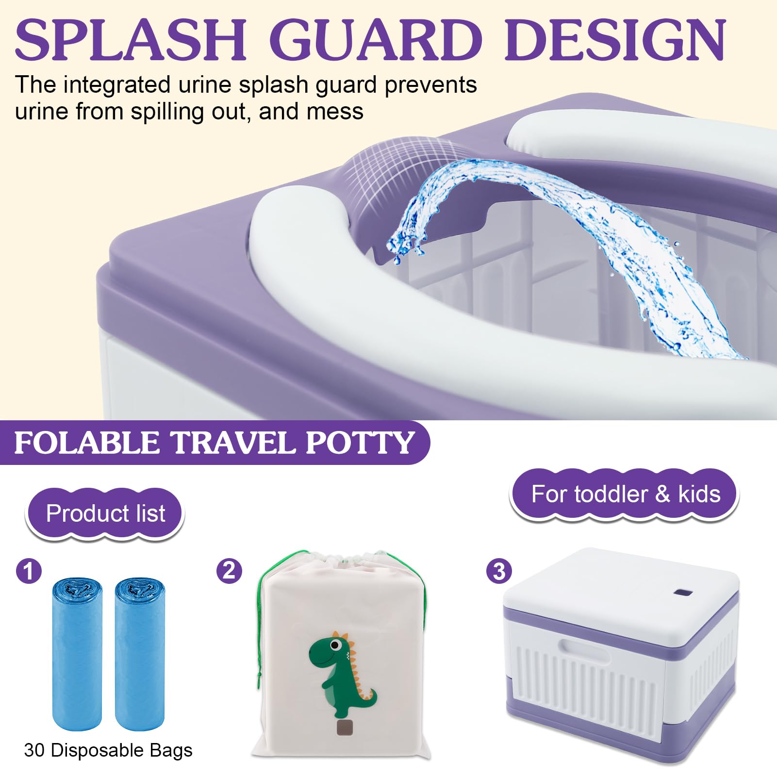 Fabulas portable potty in car-use scene shows emergency mobile toilet option.