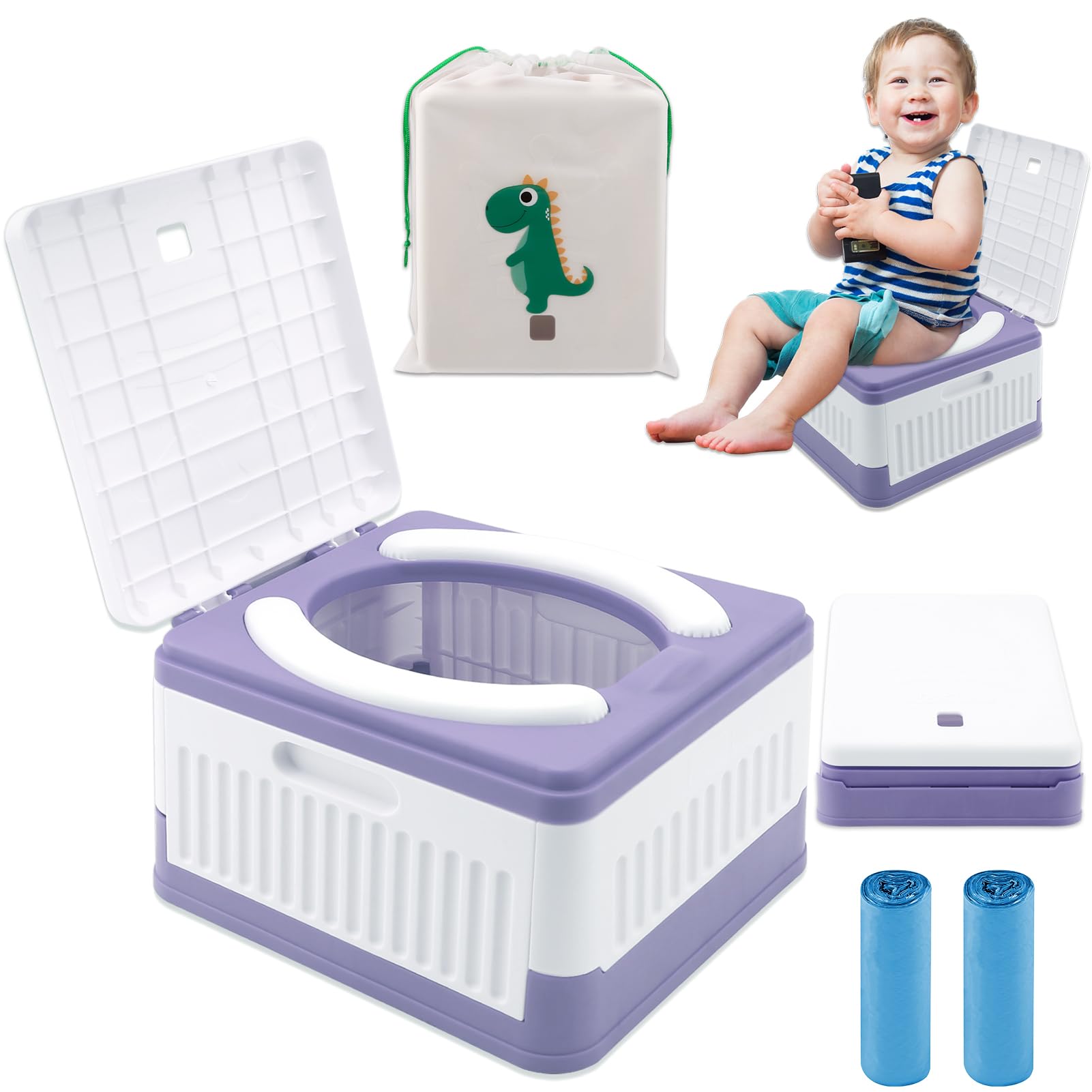 Fabulas portable potty in travel setup demonstrates quick folding and ready-use convenience.