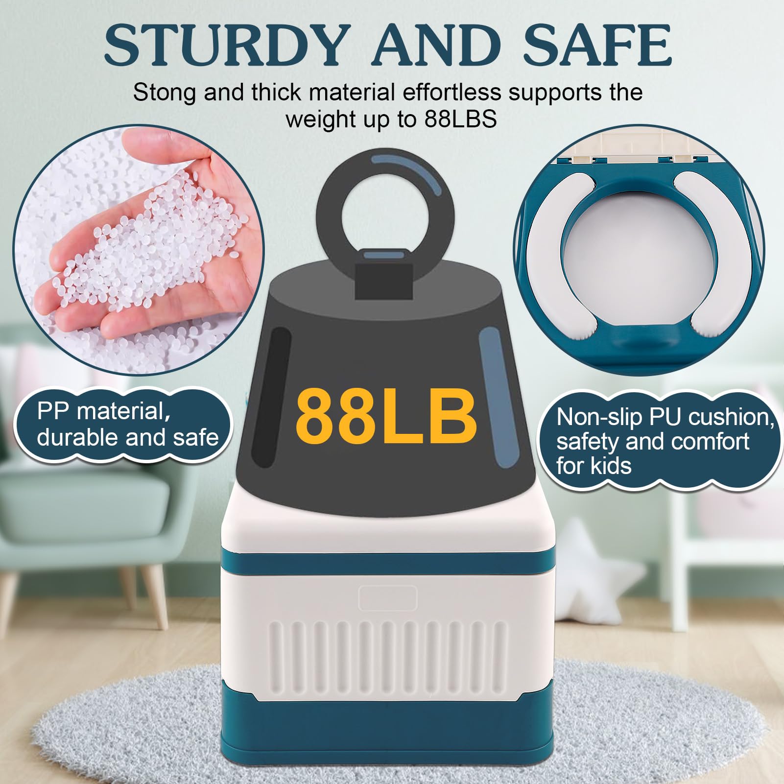 Fabulas portable potty unfolded with seat for quick use