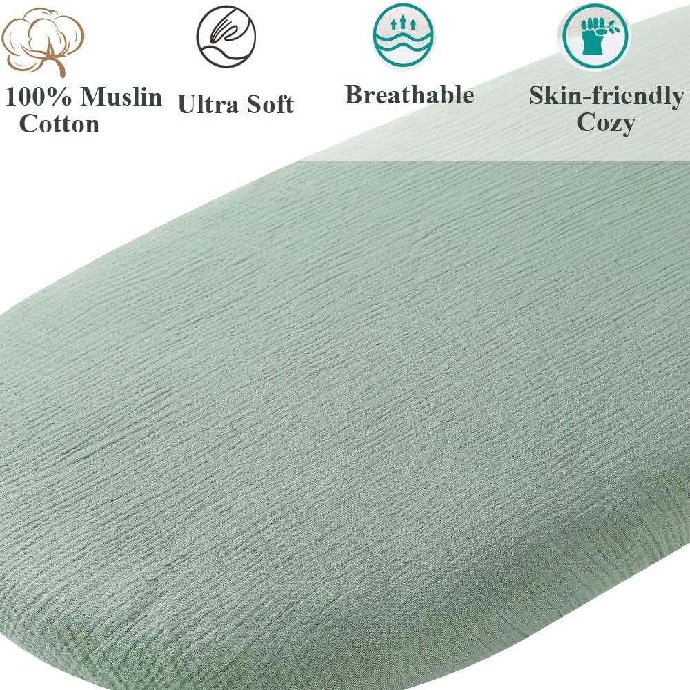 Fadacudan bassinet sheet with elastic edge; secure fit on standard bassinets.