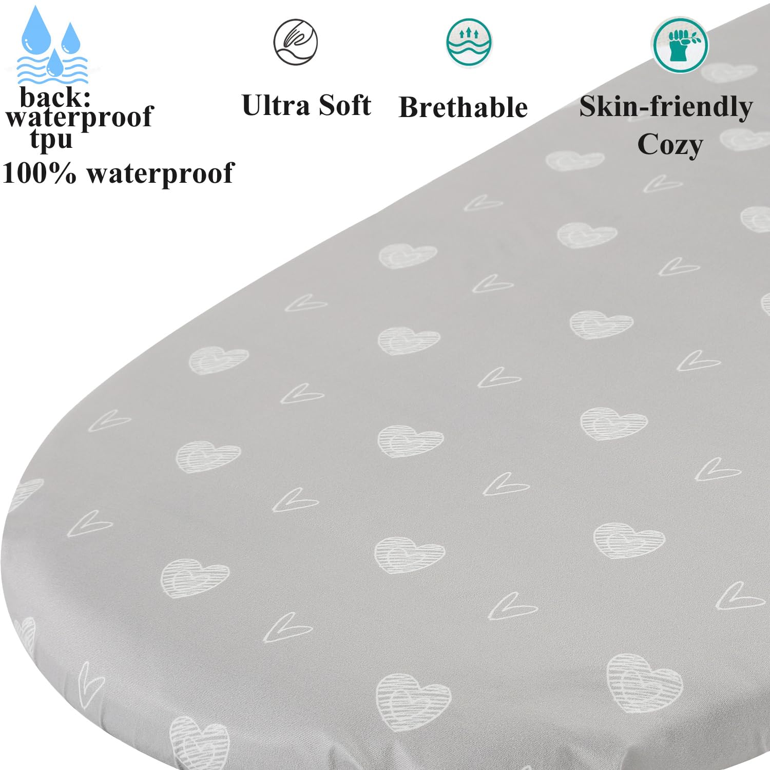 Fadacudan bassinet sheet ultra-soft-surface keeps delicate baby skin cozy and comfortable.
