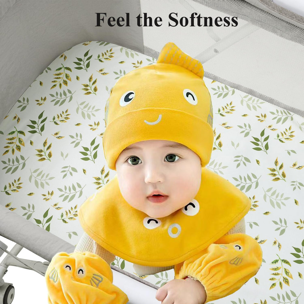 Fadacudan green botanical leaf-dots-pattern adds stylish baby room design.