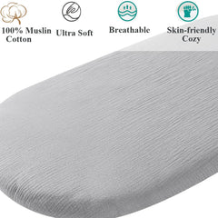 Fadacudan muslin bassinet sheet Bellababy compatibility delivers a soft, breathable sleep surface.