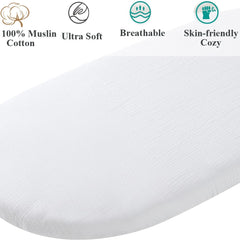 Fadacudan bassinet sheet elastic-band detail highlights snug secure fit for Mika Micky Sleeper