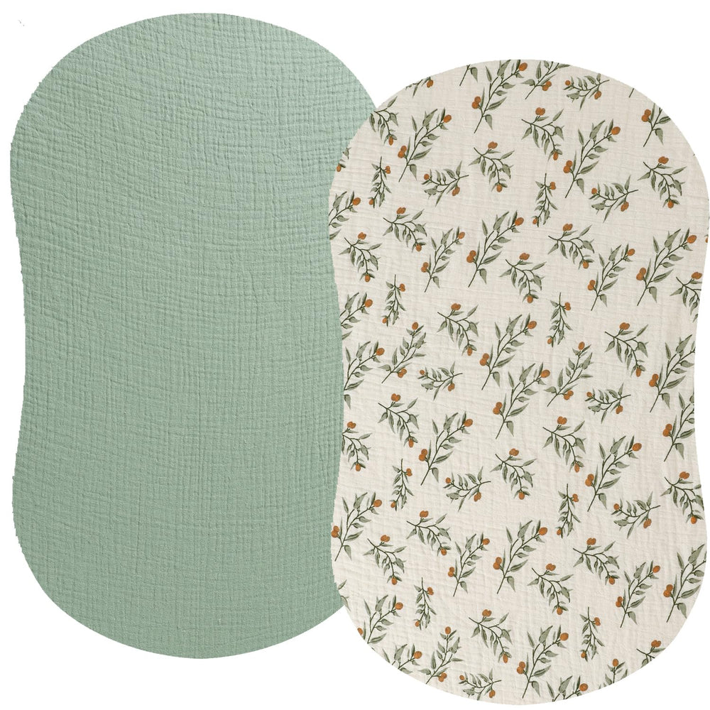 Fadacudan muslin bassinet sheet with Halo compatibility; ultra-soft fabric for cozy naps.