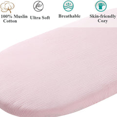 Fadacudan muslin bassinet sheet premiere-luxe showcases premium softness for cozy naps.