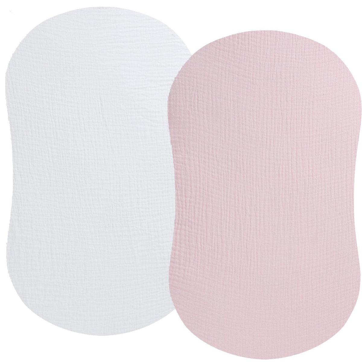 Fadacudan muslin bassinet sheet white-pink fits snugly and feels incredibly soft.