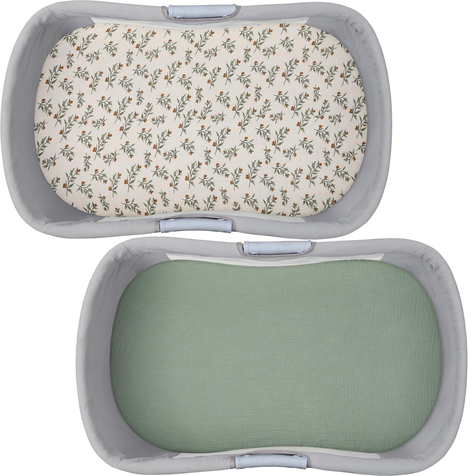Fadacudan roman green botanical leaf colorway; stylish boho look for nursery decor.