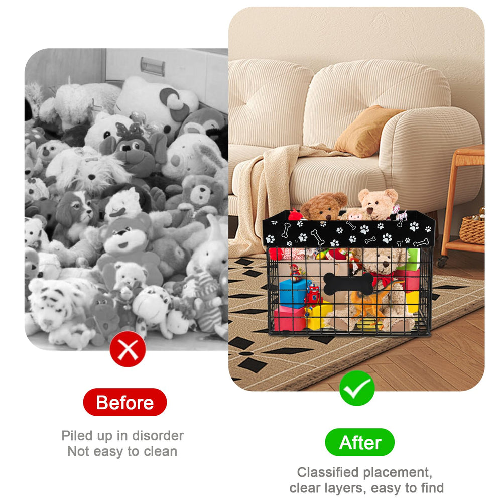 Faihats dog toy basket with bone-logo customization adds personalized style.