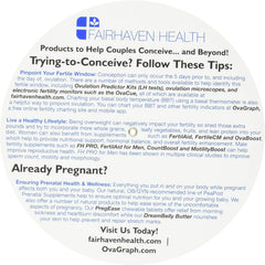 Fairhaven Health ovulation calendar inside view highlighting conceiving timing and test days.
