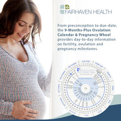 Fairhaven Health pregnancy pinwheel with due date markers and milestone prompts.