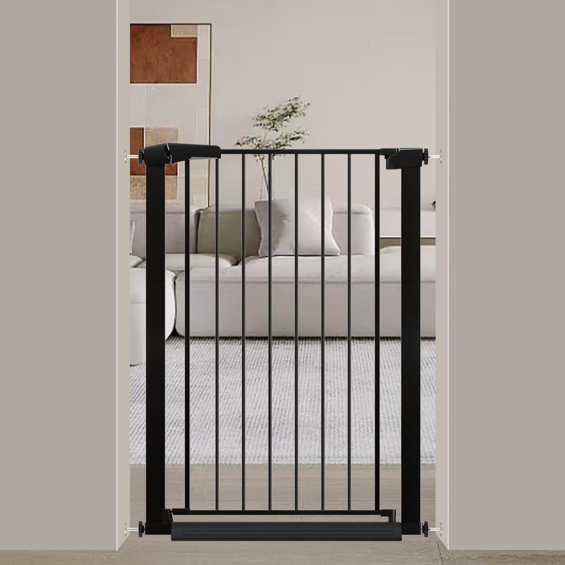Fairy Baby 38in extra tall gate blocks climbing in hallways.