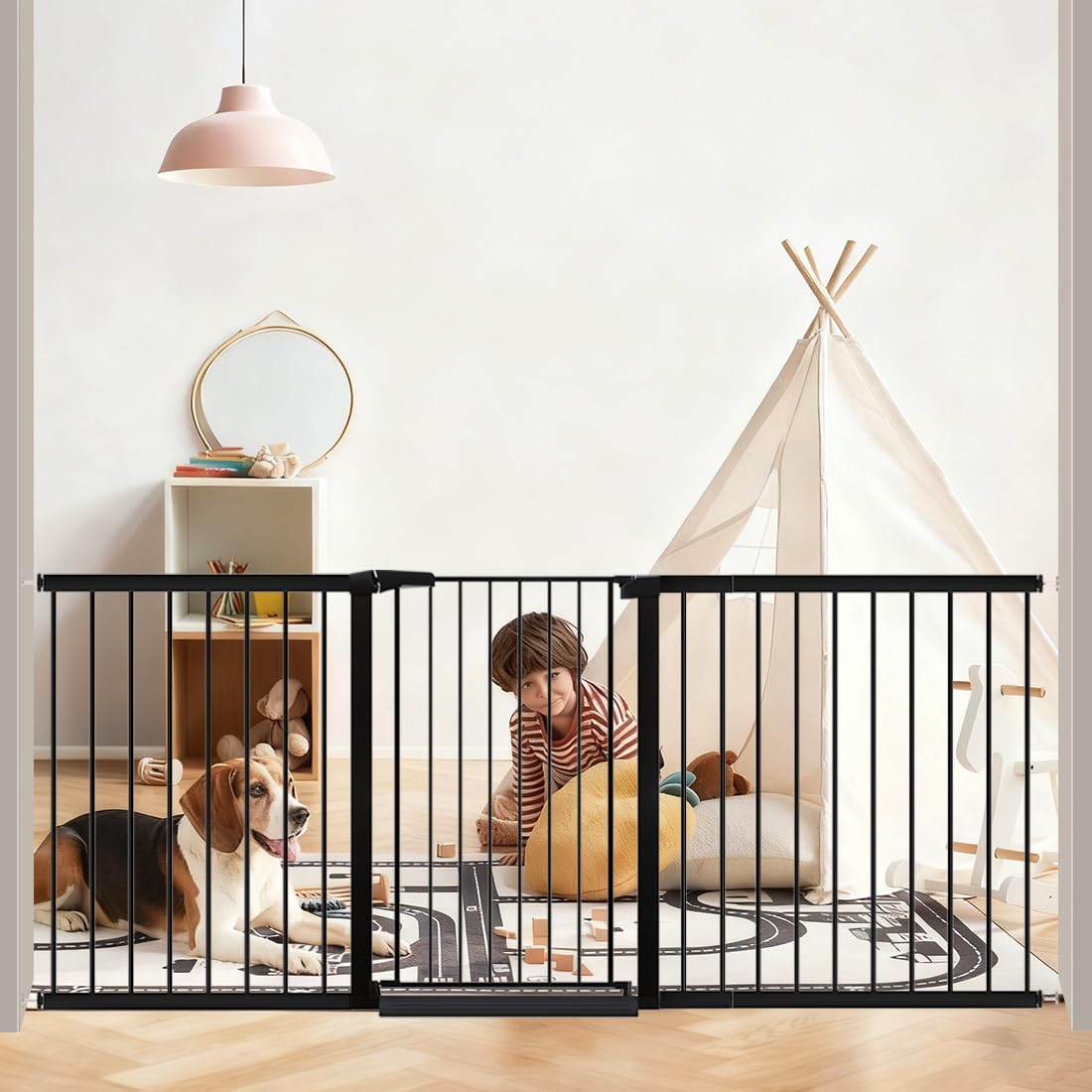 Fairy Baby gate 38-inch height tall barrier for toddlers.
