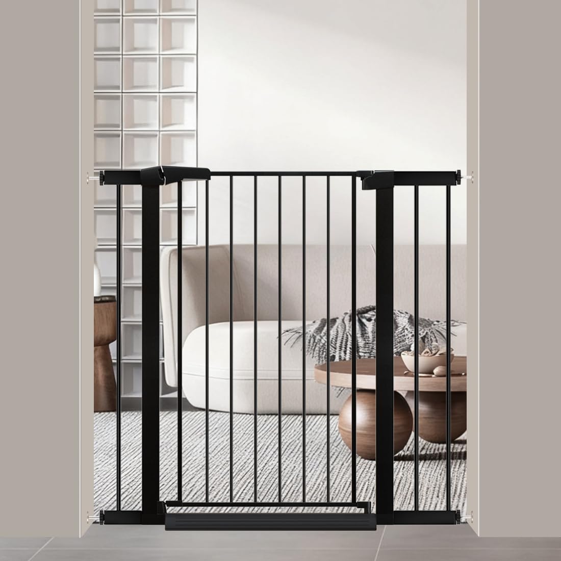 Fairy Baby 38-inch gate on stairs provides reliable child safety barrier