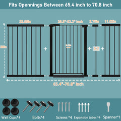 Fairy Baby 65.4-70.8 inch width adjustment shown for fit in wide openings.