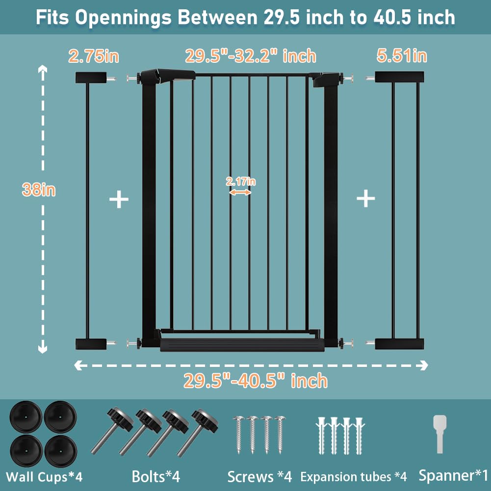 Fairy Baby adjustable-width gate spans 29.5 to 40.5 inches
