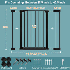 Fairy Baby adjustable-width gate spans 29.5 to 40.5 inches