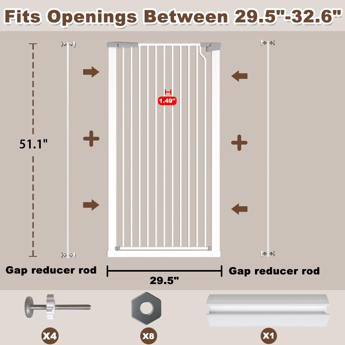 Fairy Baby adjustable-width 29.5-32.6-inch gate fits varying openings
