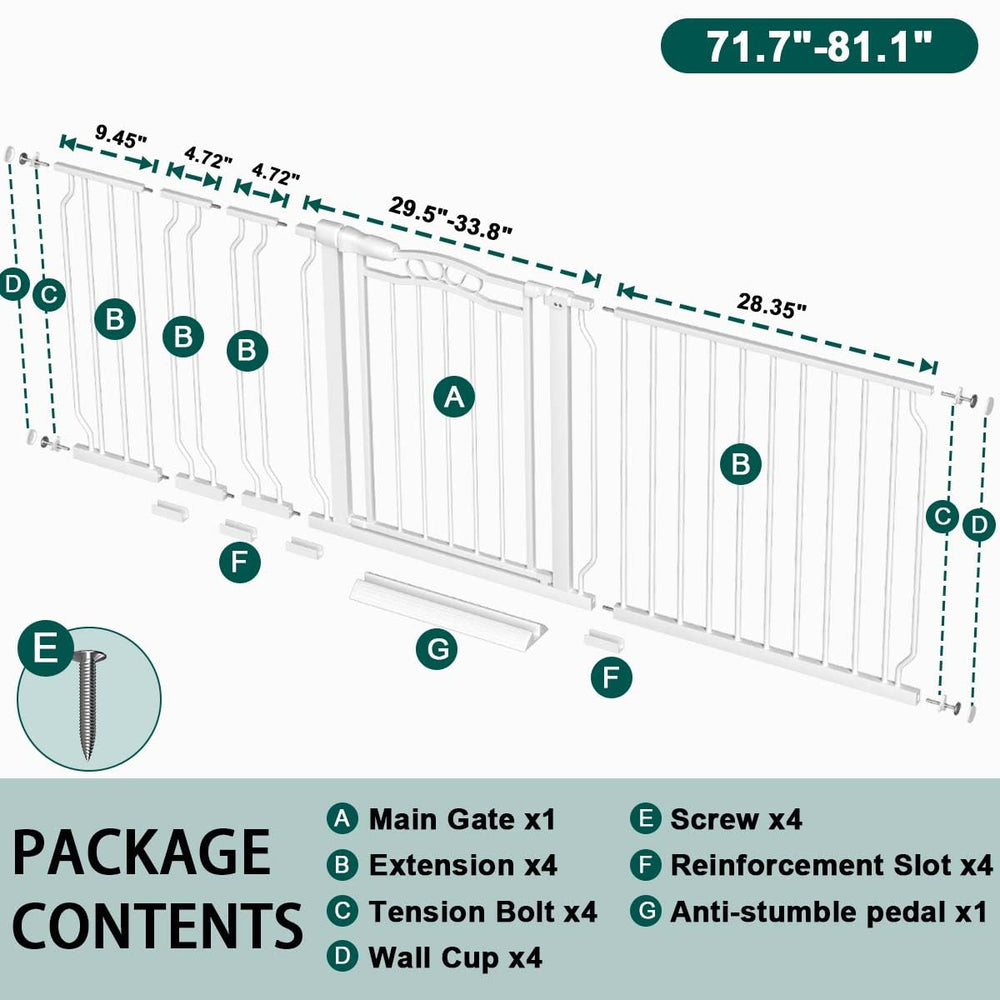 Fairy Baby arch-design metal gate showing decorative, sturdy indoor-outdoor use.