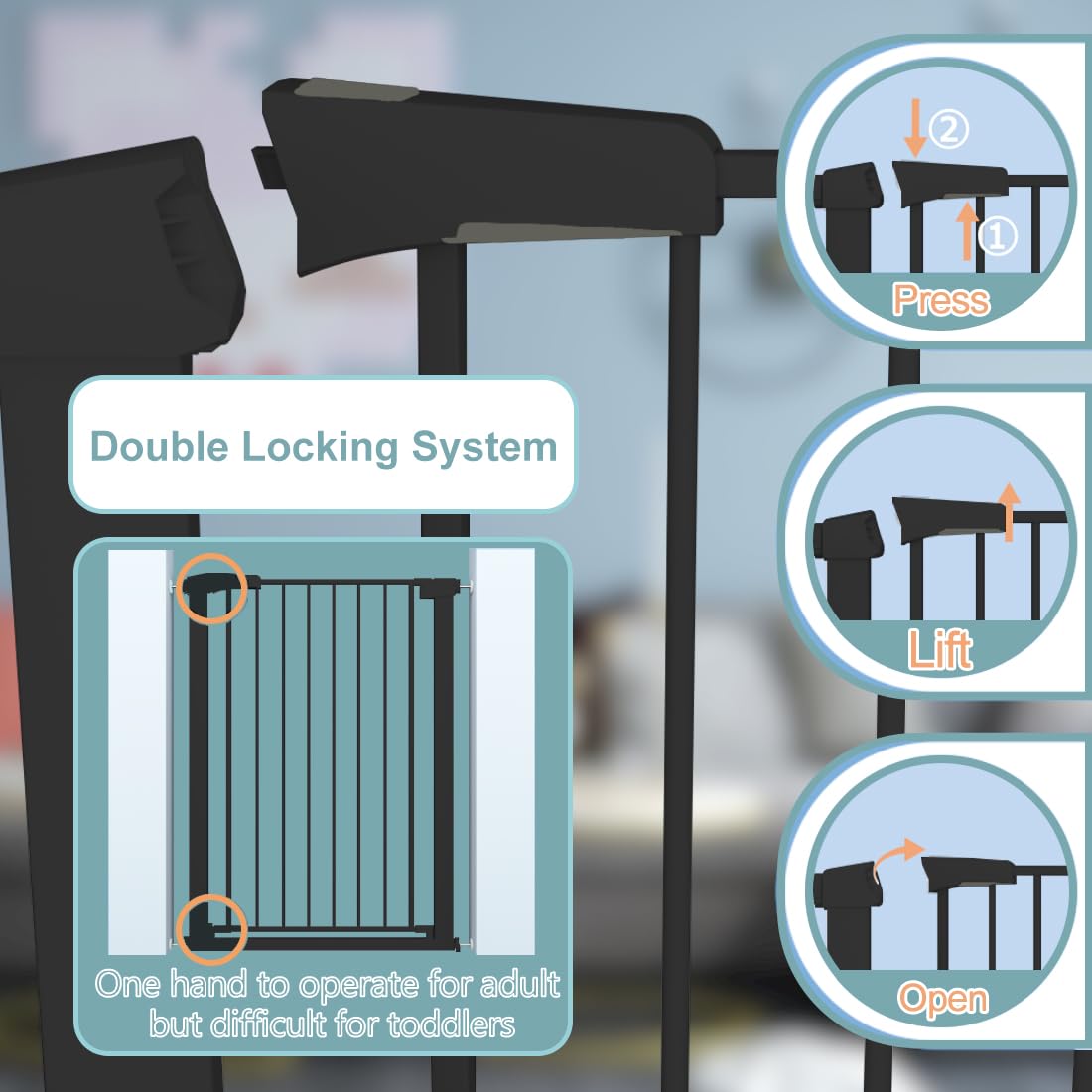 Fairy Baby auto-close hinge in action for secure, convenient passage