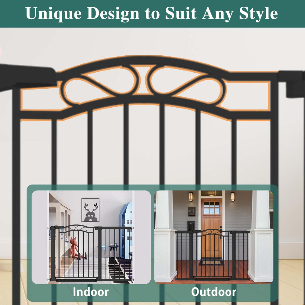 Fairy Baby gate swings both directions for flexible hallway access.