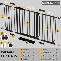 Fairy Baby extra wide gate black swing door enables easy walk-through passage