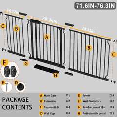 Fairy Baby gate walk-through design enables hands-free entry with a child nearby.