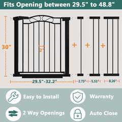 Fairy Baby gate auto-close keeps doors secure while you pass hands-free.