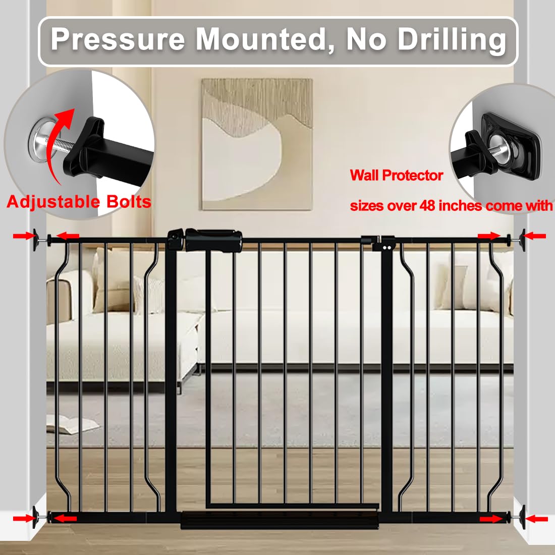 Fairy Baby Gate Automatic Closing demonstrates hands-free operation when releasing the handle