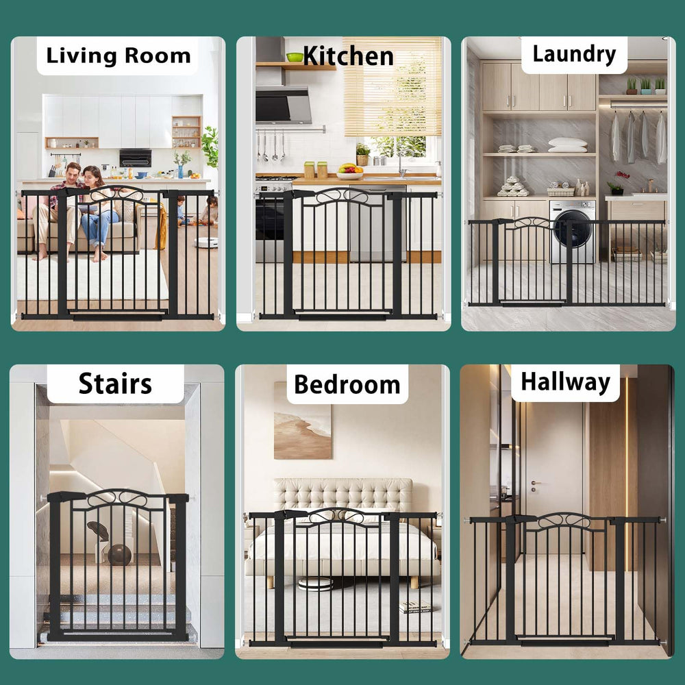 Fairy Baby gate installed between doorways in a busy home.