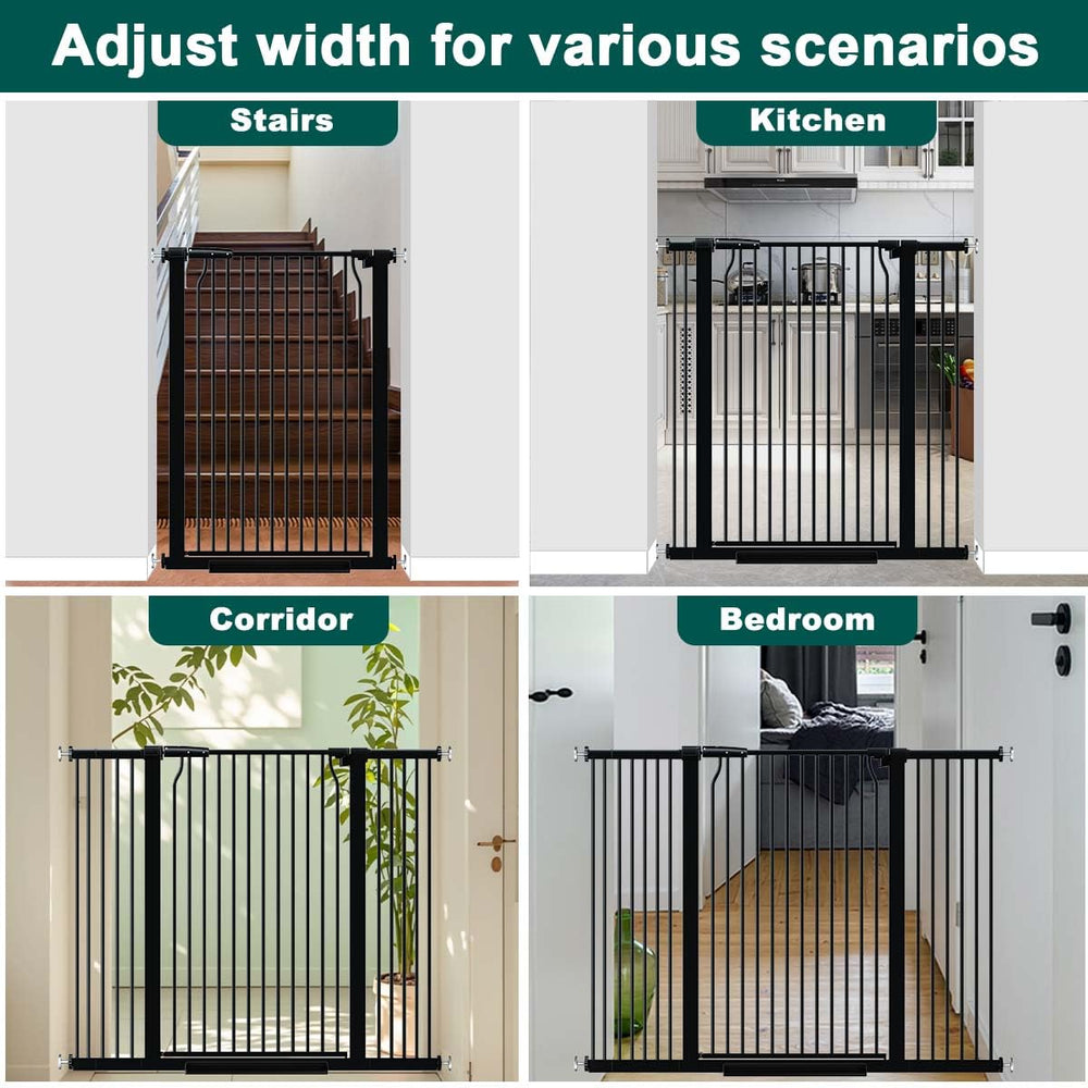 Fairy Baby gate in black finish with a sturdy reinforced frame.