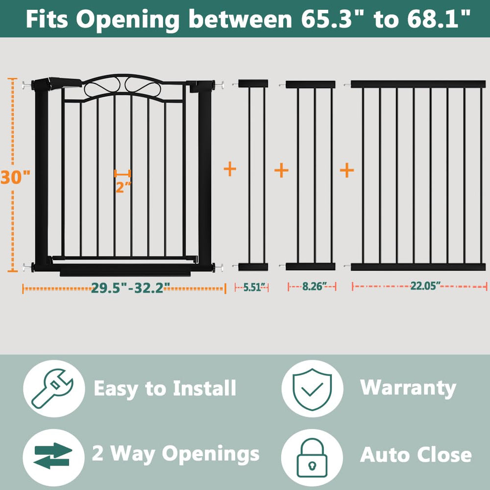 Fairy Baby gate door auto-close feature for hands-free convenience.