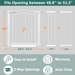 Fairy Baby gate with double-lock system ensures secure single-handed operation