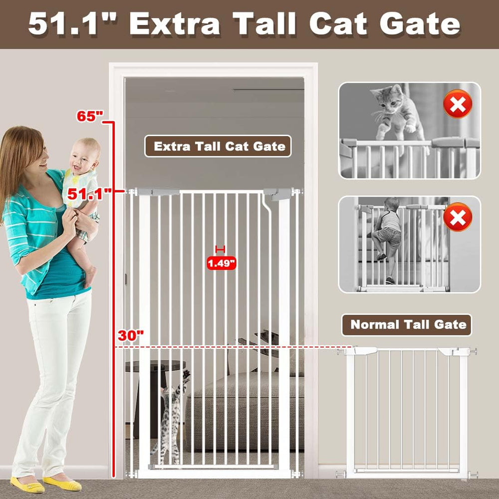 Fairy Baby gate double-lock ensures one-handed operation for busy parents.