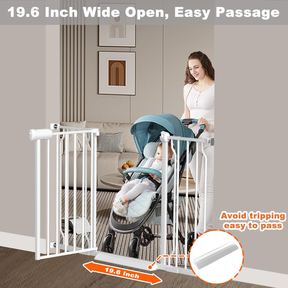 Fairy Baby gate heavy-duty metal construction provides durable child and pet protection
