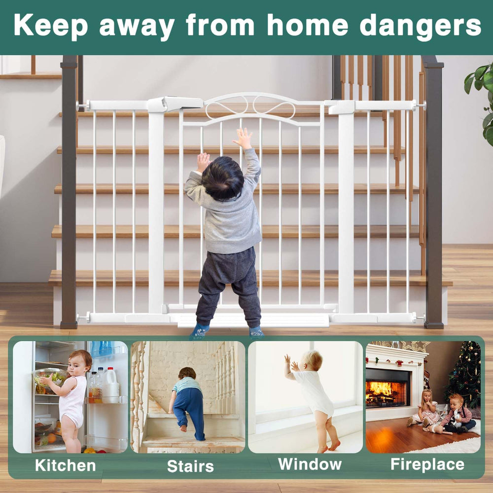 Fairy Baby gate is pressure-mounted for tool-free installation.