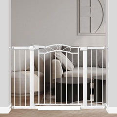 Fairy Baby gate on stairs provides a secure barrier for curious toddlers.