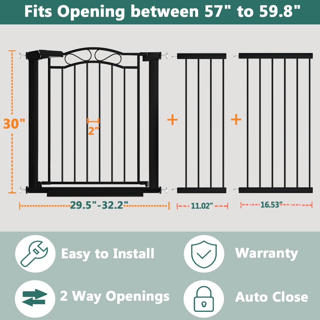 Fairy Baby gate walk-through design facilitates easy doorway passage