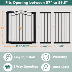 Fairy Baby gate walk-through design facilitates easy doorway passage