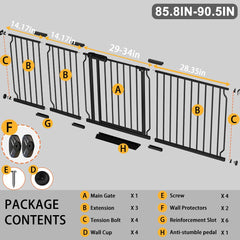 Fairy Baby gate walk-through door enables smooth passage while holding a baby.